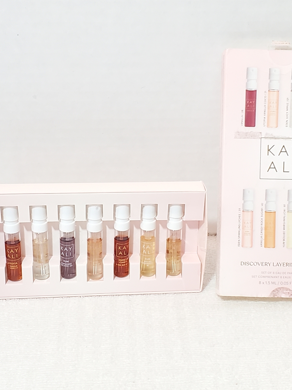 Kayali Discovery Layering Mini Perfume Sampler Set of 8 0.05 oz / 1.5 ml Spray